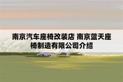 南京汽车座椅改装店 南京蓝天座椅制造有限公司介绍