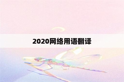 2020网络用语翻译
