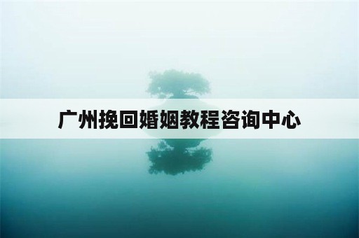 广州挽回婚姻教程咨询中心